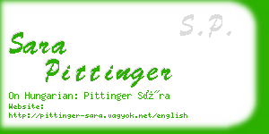 sara pittinger business card